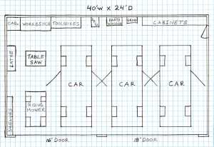 Four Car Garage Plan Sketch